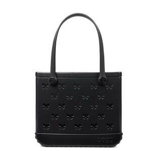 Black Tote Bag with Bow Cutouts